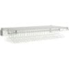 Chrome Coat Rack with Bars - Wall Mount - 60""W x 24""D x 6""H
