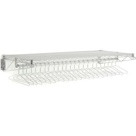 Chrome Coat Rack with Bars - Wall Mount - 60""W x 24""D x 6""H