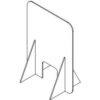 Plastic Dividers with Small Centered Opening Freestanding 36""W x 36""H Clear PD-110