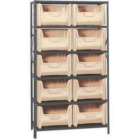 Quantum QSBU-700 Shelving With 10 Giant Hopper Bins Ivory 42x18x75