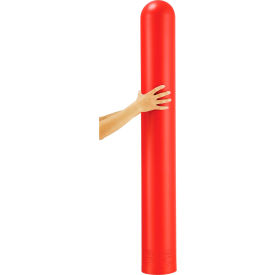 Global Industrial™ Smooth Bollard Post Sleeve 6"" HDPE Dome Top Red