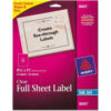 Avery® Full-Sheet Inkjet Labels 8-1/2 x 11 Clear 25/Pack