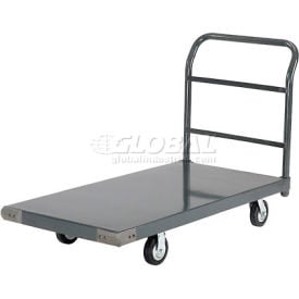Global Industrial™ Steel Deck Platform Truck 48 x 24 1400 Lb. Capacity 5"" Rubber Casters
