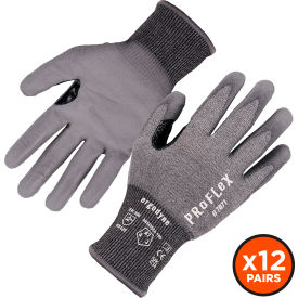 Ergodyne® Proflex 7071 Cut Resistant Gloves Polyurethane Coated ANSI A7 XL Gray 12 Pairs