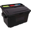 Luxor Utility Cart Bin w/2 Lids 25 lb. Capacity 14""L x 10-1/4""W x 9""H Black