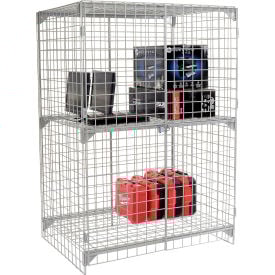 Global Industrial™ 1-Tier 2 Door Wire Mesh Security Locker 48""Wx24""Dx72""H Gray Unassembled