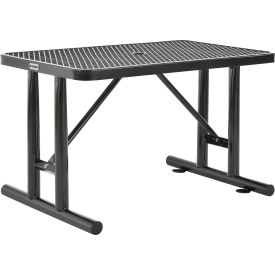 Global Industrial™ 4' Rectangular Steel Outdoor Table Expanded Metal Black