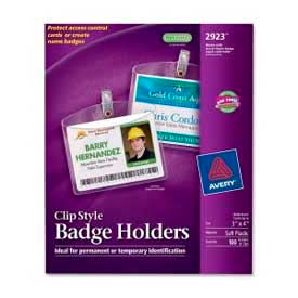 Avery® Clip Style Photo ID Badge Holders Horizontal 3"" x 4"" 100/Box