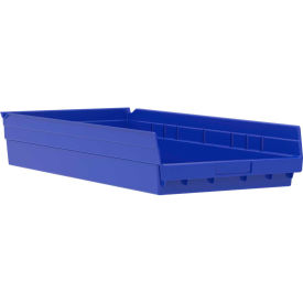 Akro-Mils Plastic Nesting Storage Shelf Bin 30174 - 11-1/8""W x 23-5/8""L x 4""H Blue