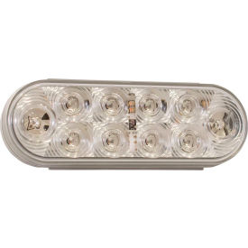 Buyers 6"" Oval Stop/Turn/Tail Light With 10 Red LEDs Clear Lens - 5626553
