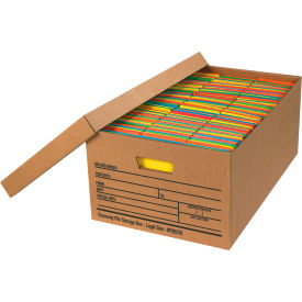 Global Industrial™ Economy File Storage Boxes w/ Lid 24""L x 15""W x 10""H Kraft