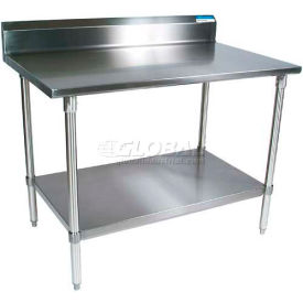 BK Resources 430 Stainless Steel Table 60 x 24"" Undershelf 5"" Backsplash 18 Gauge