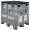 Buckhorn® Plastic Folding Bulk Shipping Container 48""L x 40""W x 46""H 1200 lb. Capacity Gray