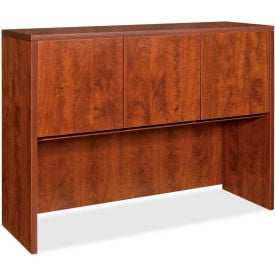 Lorell® Hutch With Doors - 48""W x 17""D x 36""H - Cherry - Essentials Series