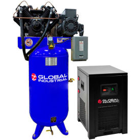 Global Industrial™ Two Stage Piston Air Compressor w/Dryer 10 HP 80 Gal 1 Phase 230V