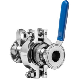 304 SS Easy to Maintain Sanitary Ball Valve with Clamp Fittings - for 1-1/2"" Tube