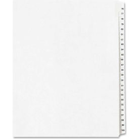 Avery Side Tab Collated Legal Index Divider 76 to 100 8.5""x11"" 25 Tabs White/White