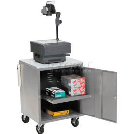 Global Industrial™ Audio Visual Cart w/ Lockable Cabinet 500 Lb. Capacity Gray