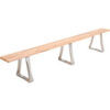 Global Industrial Locker Room Bench Hardwood With Trapezoid Legs108 x 9-1/2 x 17
