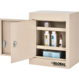 Global Industrial™ Small Narcotics Cabinet Double Door/Double Lock 12""W x 8""D x 15""H Beige