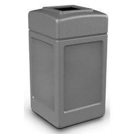 PolyTec™ Square Waste Container Gray 42-Gallon