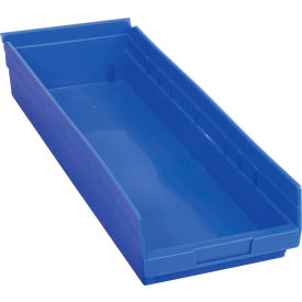 Global Industrial™ Plastic Nesting Storage Shelf Bin 8-3/8""W x 23-5/8""L x 4""H Blue