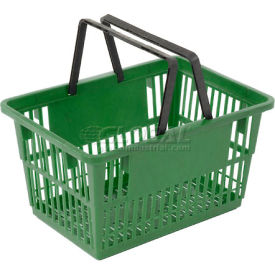 Good L ® Standard Plastic Shopping Basket with Plastic Handle 20 Liter 17""L x 12""W x 9""H Green