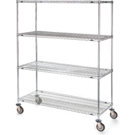 Metro® Super Erecta Shelf Truck w/4 Shelves 900 lb. Capacity 36""L x 24""W x 79""H Silver