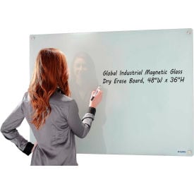 Global Industrial™ Magnetic Glass Whiteboard 48""W x 36""H