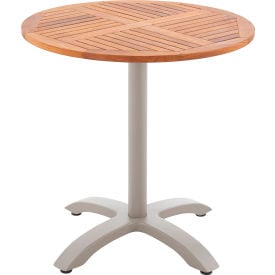 Global Industrial™ 27-1/2"" Round Outdoor Teakwood Caf Table Tan