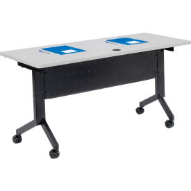 Interion® Flip-Top Training Table 60""L x 24""W Gray