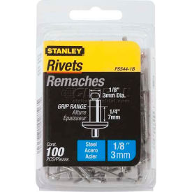 Stanley PSS44-1B Steel Rivets 1/8"" x 1/4"" 100 Pack