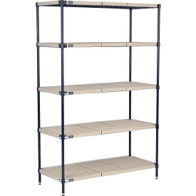 Nexel® Nexelite® 5 Shelf Vented Plastic Mat Shelving Unit Starter 54""W x 24""D x 86""H