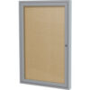 Ghent Enclosed Bulletin Board Outdoor 1 Door 24""W x 36""H Caramel Vinyl/Silver Frame