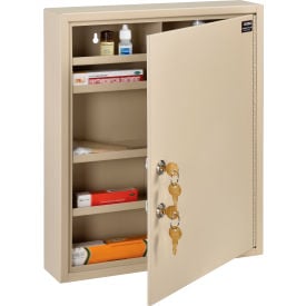 Global Industrial™ Medical Security Cabinet w/Double Key Locks 14""Wx3-1/8""Dx17-1/8""H Beige