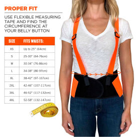 Ergodyne® ProFlex® 100 Economy Hi-Vis Back Support Orange Small