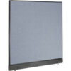 Interion® Non-Electric Office Partition Panel with Raceway 60-1/4""W x 46""H Blue
