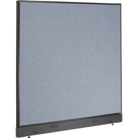 Interion® Non-Electric Office Partition Panel with Raceway 60-1/4""W x 46""H Blue