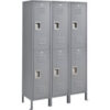 Global Industrial™ Infinity® 2-Tier 6 Door Locker 45"W x 18"D x 78"H Gray Unassembled