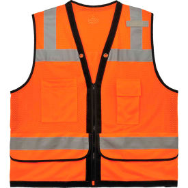 Ergodyne® GloWear® 8253HDZ Heavy Duty Mesh Surveyors Vest Class 2 S/M Orange