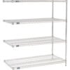 Nexel® 4 Shelf Chrome Wire Shelving Unit Add On 36""W x 24""D x 63""H