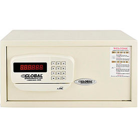 Global Industrial™ Personal Hotel Safe Electronic Lock w/Card Slot 18Wx15Dx9H Keyed Alike WHT