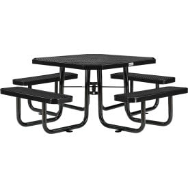 Global Industrial™ 46"" Octagonal Picnic Table Expanded Metal Black