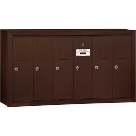 3500 Series 4B+ Vertical Mailbox 6 Doors Surface Mounted Bronze USPS Access