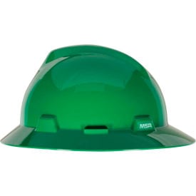 MSA V-Gard® Hard Hats Full Brim Fas-Trac® Suspension Green 475370