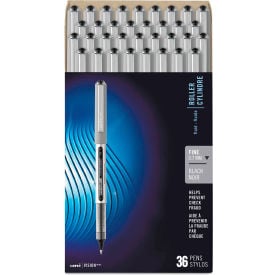 uni-ball® VISION Stick Roller Ball Pen - Black Ink - Fine Point - 36 Pack