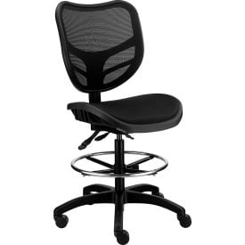 Interion® Armless All Mesh Stool - Black