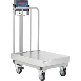 Global Industrial™ NTEP Mobile Bench Scale w/ Backrail LED Display 500 lb x 0.1 lb