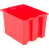 Global Industrial Stack and Nest Storage Container SNT190 No Lid 19-1/2 x 15-1/2 x 10 Red