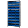 Quantum 1875-208 Steel Shelving With 36 6""H Shelf Bins Blue 36x18x75-10 Shelves